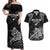 Custom New Zealand 2024 Rugby Couples Matching Off Shoulder Maxi Dress and Hawaiian Shirt Silver Fern Aotearoa Kiwi - Wonder Print Shop