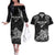 Custom New Zealand 2024 Rugby Couples Matching Off The Shoulder Long Sleeve Dress and Hawaiian Shirt Silver Fern Aotearoa Kiwi - Wonder Print Shop