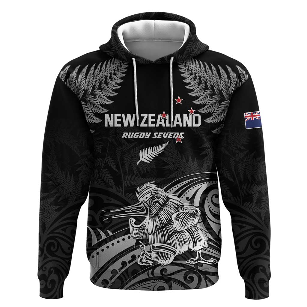 Custom New Zealand 2024 Rugby Hoodie Silver Fern Aotearoa Kiwi - Wonder Print Shop