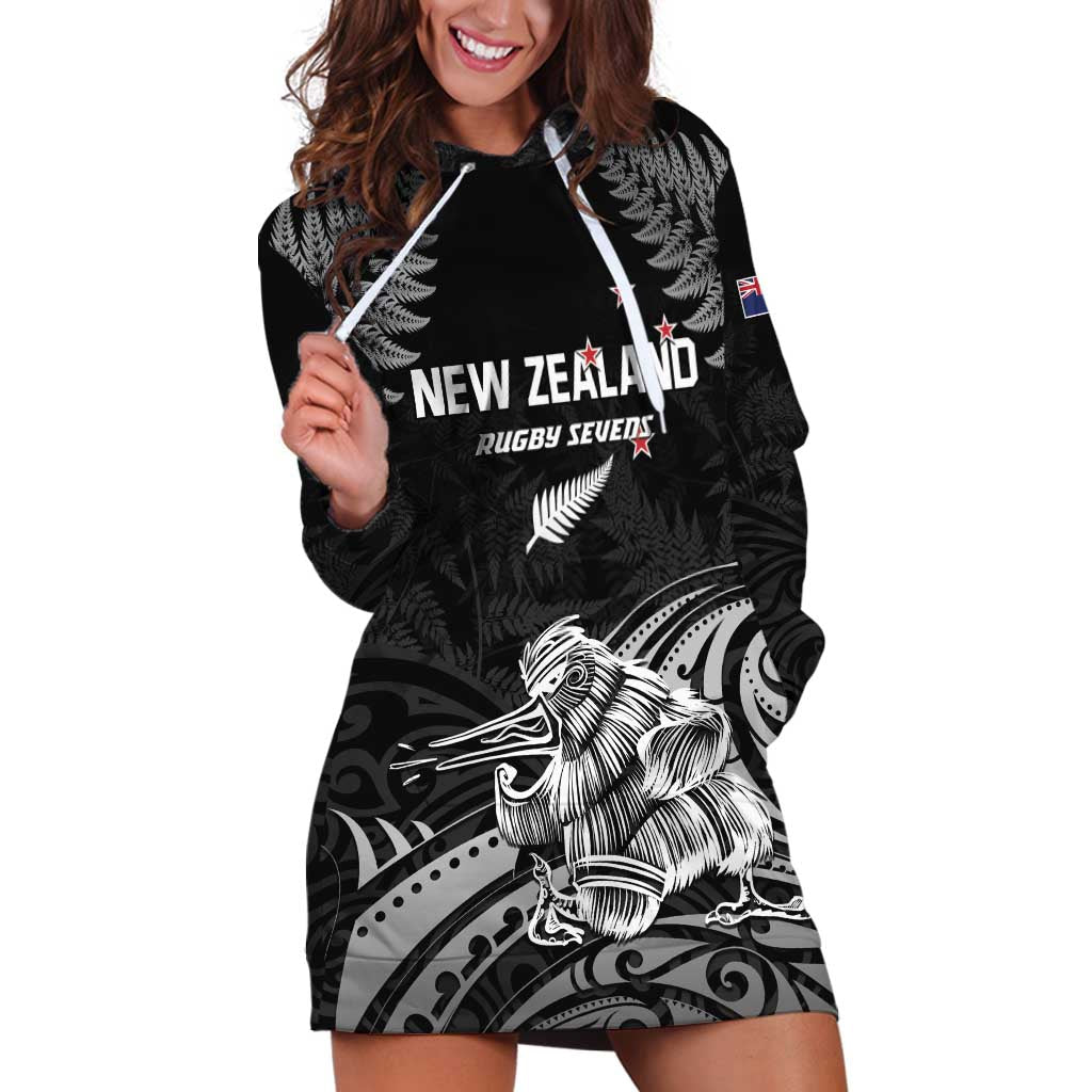 Custom New Zealand 2024 Rugby Hoodie Dress Silver Fern Aotearoa Kiwi - Wonder Print Shop