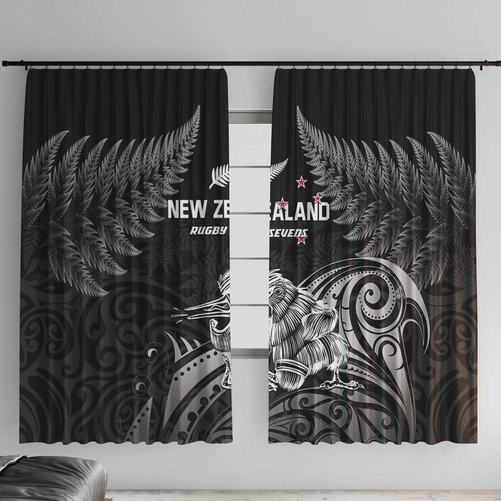 New Zealand 2024 Rugby Window Curtain Silver Fern Aotearoa Kiwi - Wonder Print Shop