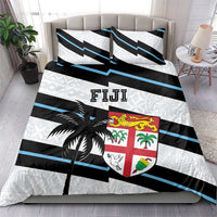 Rugby bedding set with matching duvet and pillow featuring Fiji crest and black/blue stripes.