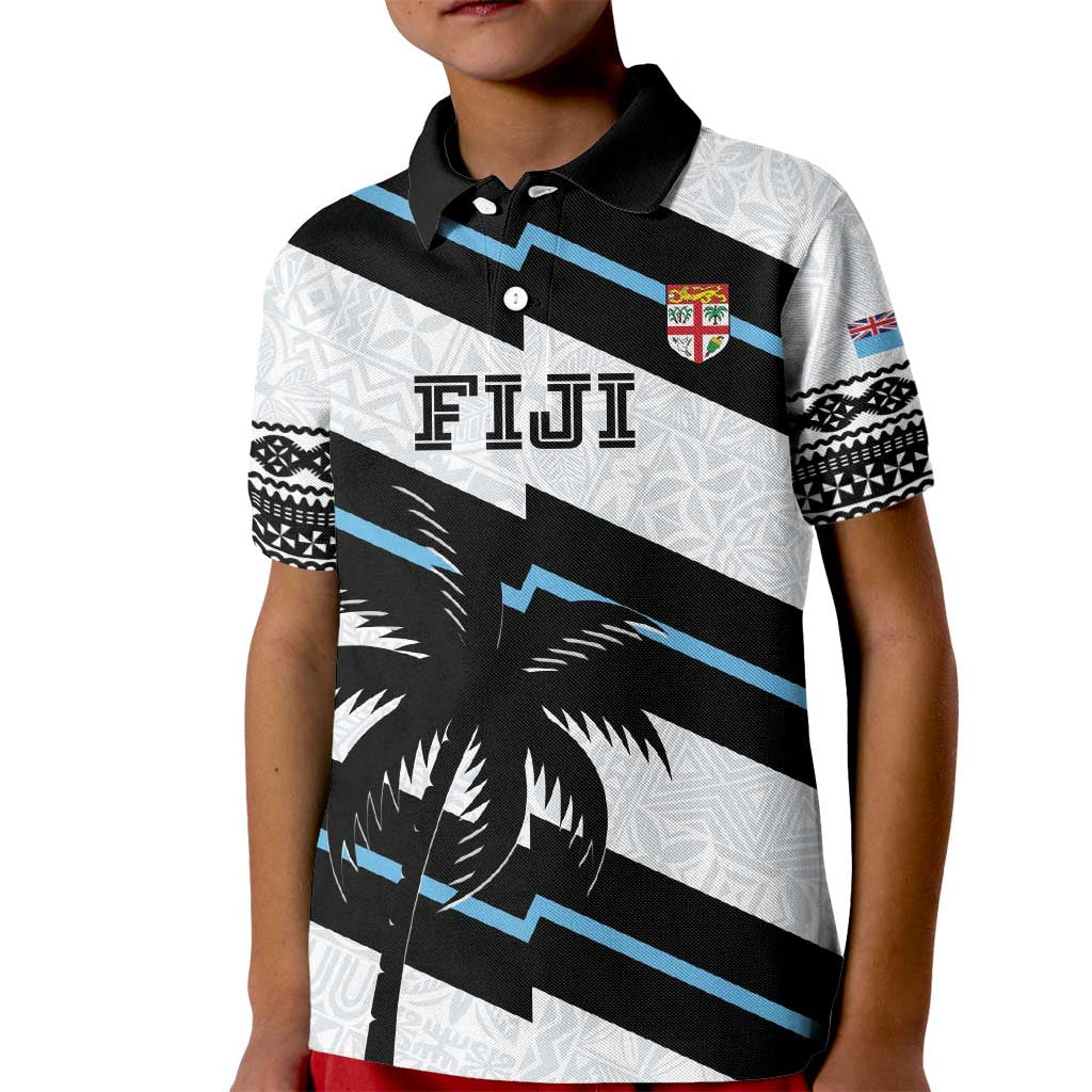 Custom Fiji 2024 Rugby Kid Polo Shirt Fijian Tapa Pattern - Wonder Print Shop