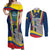 Ecuador Independence Day Couples Matching Off Shoulder Maxi Dress and Long Sleeve Button Shirts Monumento a la Independencia Quito 10th August - Wonder Print Shop