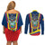 Ecuador Independence Day Couples Matching Off Shoulder Short Dress and Long Sleeve Button Shirts Monumento a la Independencia Quito 10th August - Wonder Print Shop