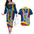 Ecuador Independence Day Couples Matching Off The Shoulder Long Sleeve Dress and Hawaiian Shirt Monumento a la Independencia Quito 10th August - Wonder Print Shop