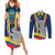 Ecuador Independence Day Couples Matching Summer Maxi Dress and Long Sleeve Button Shirts Monumento a la Independencia Quito 10th August - Wonder Print Shop