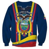 Unisex blue sweatshirt with eagle, shield, and 'Dios patria y libertad' back graphic