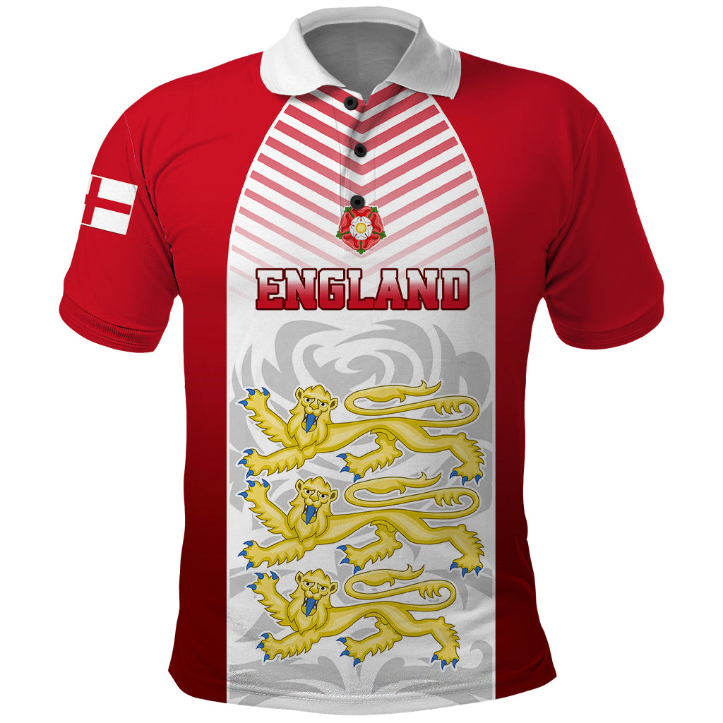 England Polo Shirt Three Lions and Tudor Rose - Wonder Print Shop