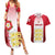 Personalised England Couples Matching Summer Maxi Dress and Hawaiian Shirt Three Lions and Tudor Rose - Wonder Print Shop