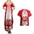 Personalised England Couples Matching Summer Maxi Dress and Hawaiian Shirt Three Lions and Tudor Rose - Wonder Print Shop