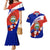 Costa Rica Couples Matching Mermaid Dress and Hawaiian Shirt Costa Rica Coat Of Arms With Flowers - Wonder Print Shop