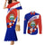 costa-rica-couples-matching-mermaid-dress-and-long-sleeve-button-shirts-costa-rica-coat-of-arms-with-flowers