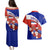 Costa Rica Couples Matching Puletasi Dress and Hawaiian Shirt Costa Rica Coat Of Arms With Flowers - Wonder Print Shop