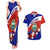 Costa Rica Couples Matching Tank Maxi Dress and Hawaiian Shirt Costa Rica Coat Of Arms With Flowers - Wonder Print Shop