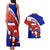 Costa Rica Couples Matching Tank Maxi Dress and Hawaiian Shirt Costa Rica Coat Of Arms With Flowers - Wonder Print Shop