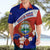 Costa Rica Hawaiian Shirt Costa Rica Coat Of Arms With Flowers - Wonder Print Shop