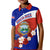 Costa Rica Kid Polo Shirt Costa Rica Coat Of Arms With Flowers - Wonder Print Shop