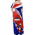 Costa Rica Off Shoulder Maxi Dress Costa Rica Coat Of Arms With Flowers - Wonder Print Shop