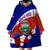 Costa Rica Wearable Blanket Hoodie Costa Rica Coat Of Arms With Flowers - Wonder Print Shop