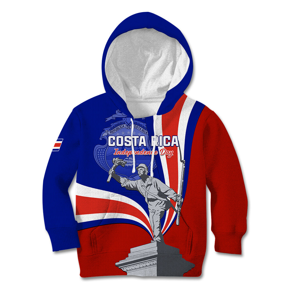 Costa Rica Independence Day Kid Hoodie Juan Santamaria National Hero - Wonder Print Shop