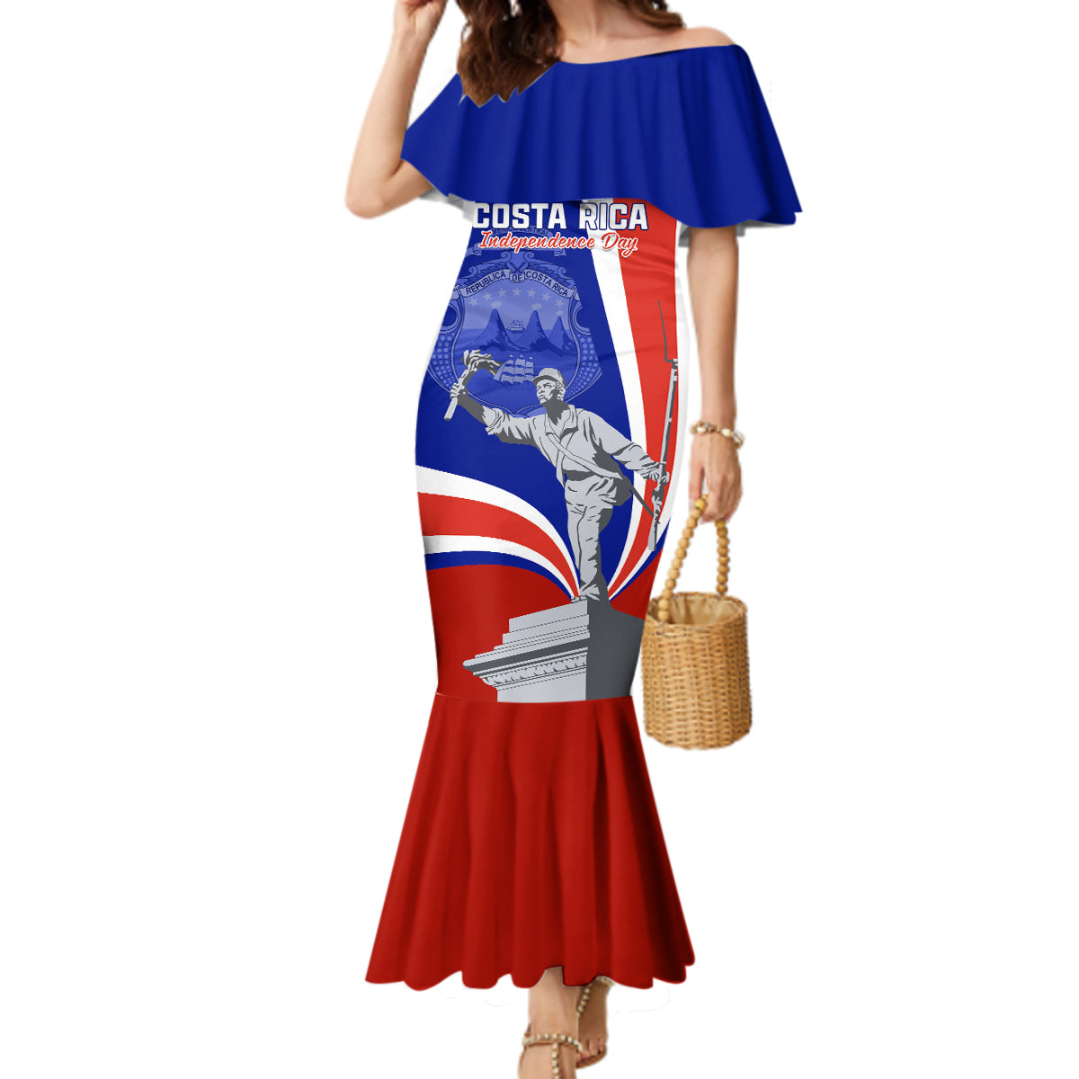 Costa Rica Independence Day Mermaid Dress Juan Santamaria National Hero - Wonder Print Shop