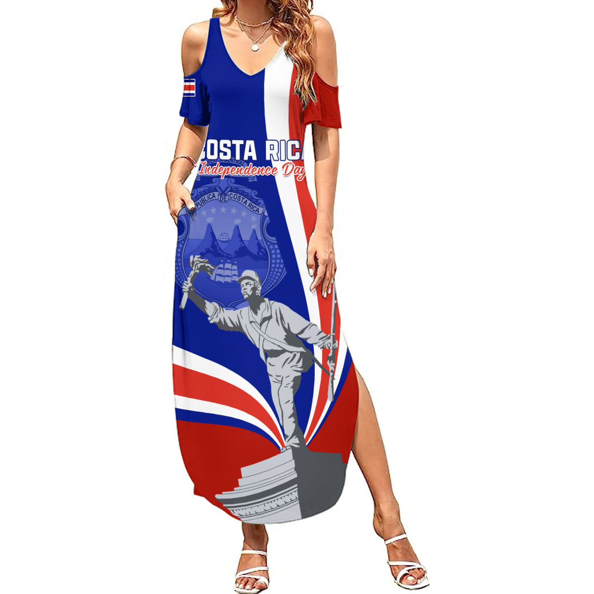 Costa Rica Independence Day Summer Maxi Dress Juan Santamaria National Hero - Wonder Print Shop