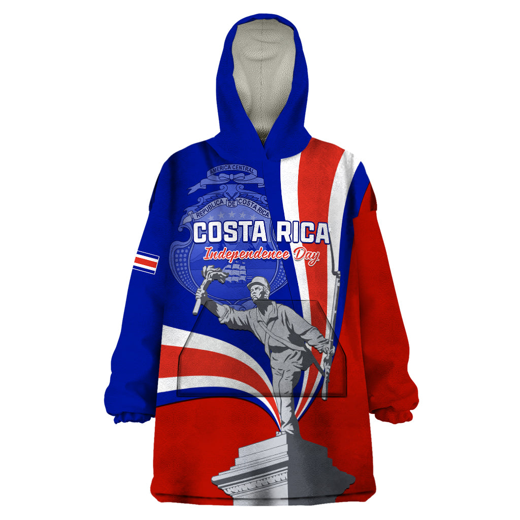 Costa Rica Independence Day Wearable Blanket Hoodie Juan Santamaria National Hero - Wonder Print Shop