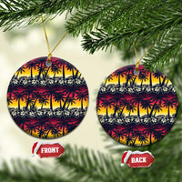 Hawaii Hibiscus Palm Tree Sunset Ceramic Ornament Tropical Style - Wonder Print Shop