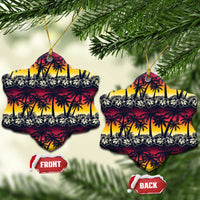 Hawaii Hibiscus Palm Tree Sunset Ceramic Ornament Tropical Style - Wonder Print Shop