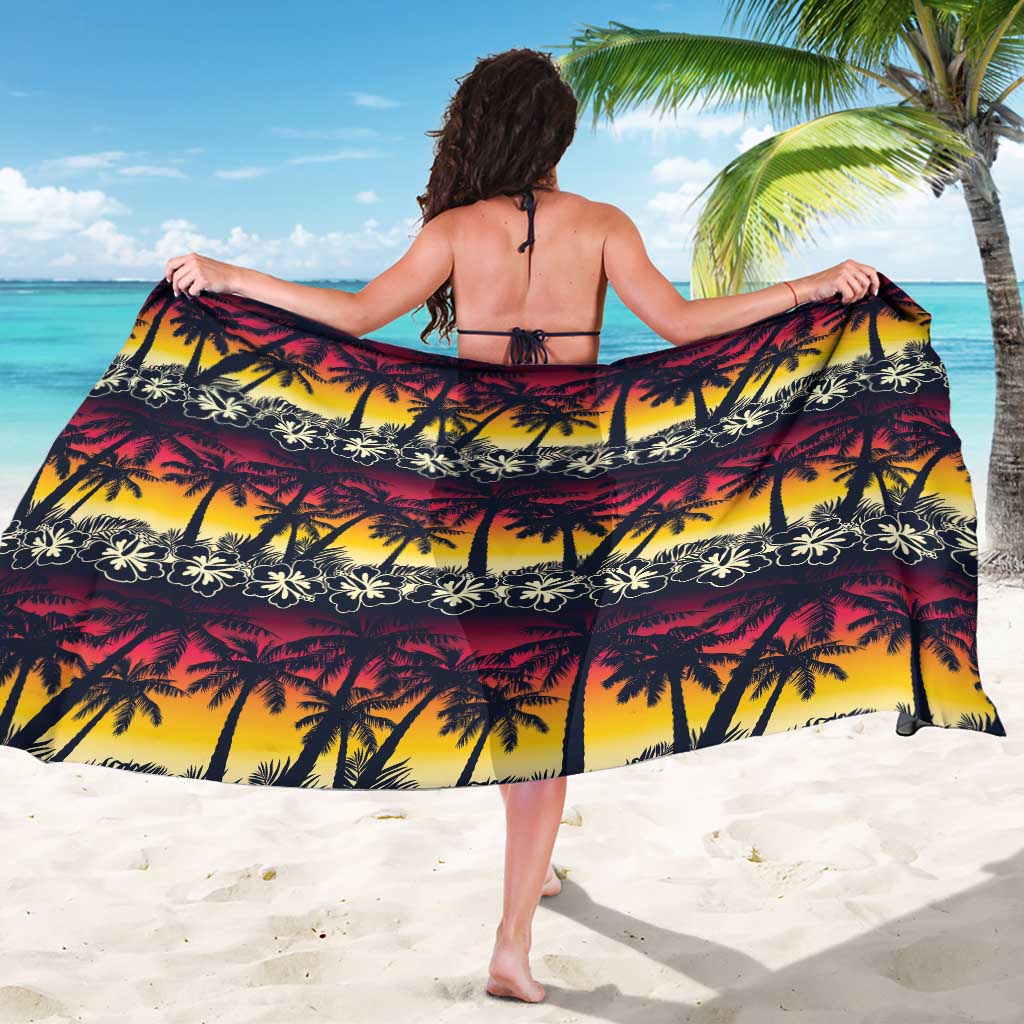 Hawaii Hibiscus Palm Tree Sunset Sarong Tropical Style - Wonder Print Shop