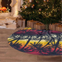 Hawaii Hibiscus Palm Tree Sunset Tree Skirt Tropical Style - Wonder Print Shop