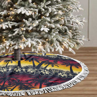 Hawaii Hibiscus Palm Tree Sunset Tree Skirt Tropical Style - Wonder Print Shop