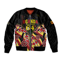 Personalised Uganda 64th Anniversary Bomber Jacket Happy Independence Day