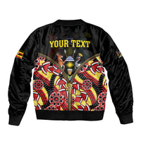 Personalised Uganda 64th Anniversary Sleeve Zip Bomber Jacket Happy Independence Day