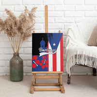Canvas wall art featuring Puerto Rico flag design with El Morro silhouette and Boricua text