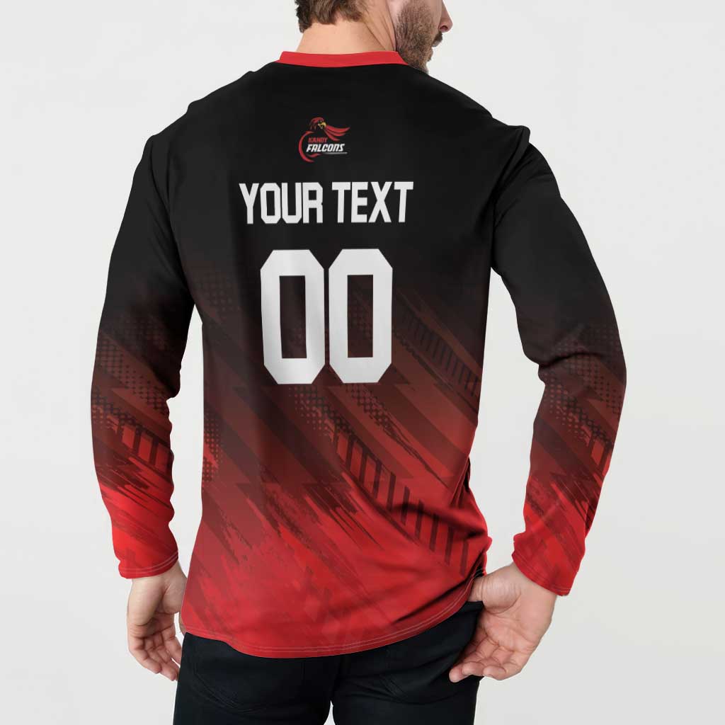Custom Kandy Cricket Falcons Button Sweatshirt Ready to Roar and Soar - Wonder Print Shop