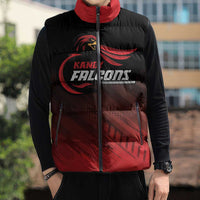 Custom Kandy Cricket Falcons Sleeveless Puffer Jacket Ready to Roar and Soar - Wonder Print Shop