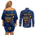 Personalised Hanukkah Festival Couples Matching Off Shoulder Short Dress and Long Sleeve Button Shirt Eight Nights Menorah Dreidel - Wonder Print Shop