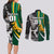 Custom New Zealand and South Africa Rugby Couples Matching Long Sleeve Bodycon Dress and Long Sleeve Button Shirt Silver Fern Protea Pattern World Cup 2023 - Wonder Print Shop