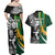 Custom New Zealand and South Africa Rugby Couples Matching Off Shoulder Maxi Dress and Hawaiian Shirt Silver Fern Protea Pattern World Cup 2023 - Wonder Print Shop