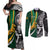 Custom New Zealand and South Africa Rugby Couples Matching Off Shoulder Maxi Dress and Long Sleeve Button Shirt Silver Fern Protea Pattern World Cup 2023 - Wonder Print Shop