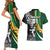 Custom New Zealand and South Africa Rugby Couples Matching Short Sleeve Bodycon Dress and Hawaiian Shirt Silver Fern Protea Pattern World Cup 2023 - Wonder Print Shop