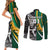 Custom New Zealand and South Africa Rugby Couples Matching Short Sleeve Bodycon Dress and Long Sleeve Button Shirt Silver Fern Protea Pattern World Cup 2023 - Wonder Print Shop