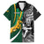 Custom New Zealand and South Africa Rugby Family Matching Off Shoulder Long Sleeve Dress and Hawaiian Shirt Silver Fern Protea Pattern World Cup 2023 - Wonder Print Shop