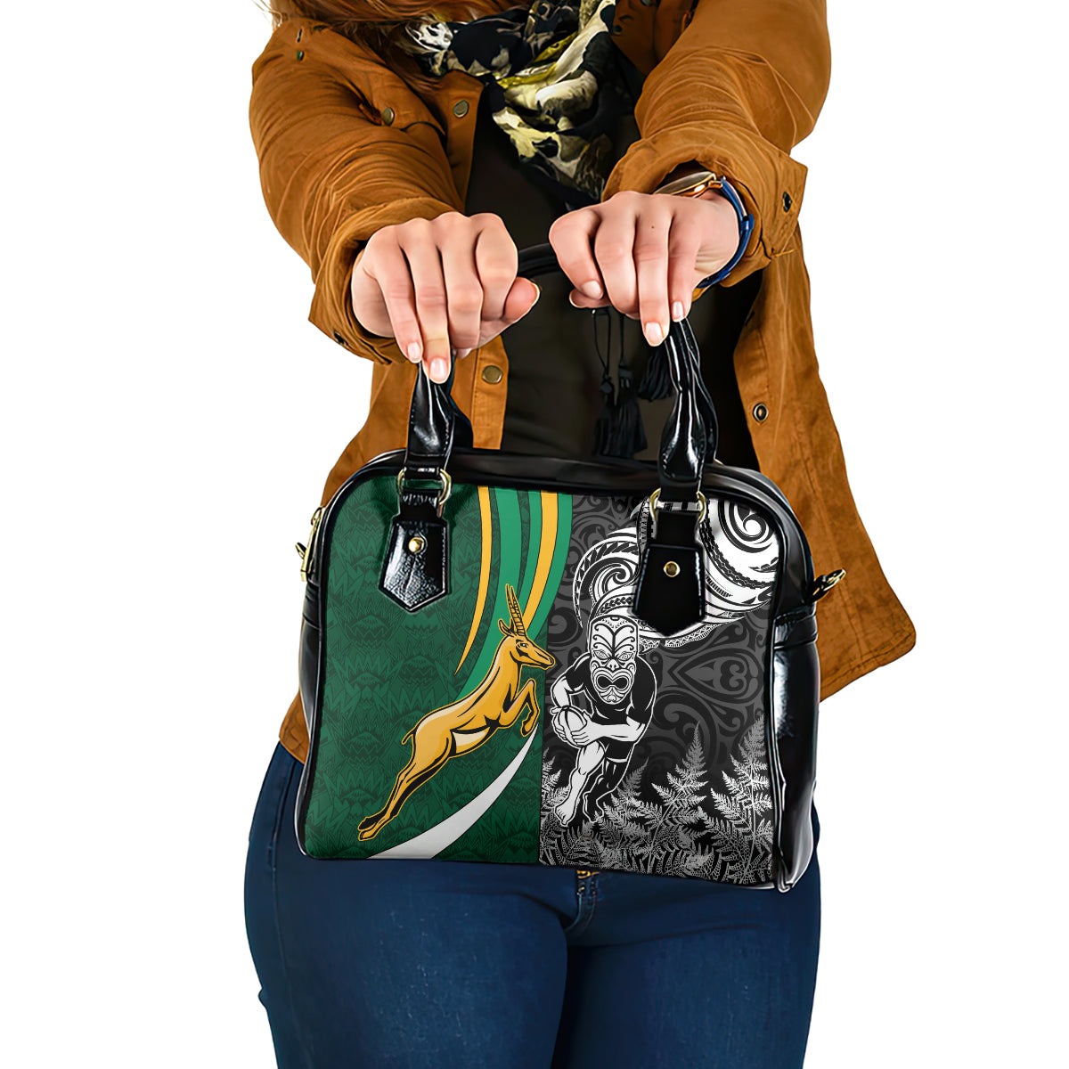 custom-new-zealand-and-south-africa-rugby-shoulder-handbag-silver-fern-protea-pattern-world-cup-2023