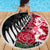 Custom New Zealand and England Rugby Beach Blanket Silver Fern With Red Rose World Cup 2023 - Wonder Print Shop