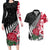 Custom New Zealand and England Rugby Couples Matching Long Sleeve Bodycon Dress and Hawaiian Shirt Silver Fern With Red Rose World Cup 2023 - Wonder Print Shop