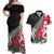 Custom New Zealand and England Rugby Couples Matching Off Shoulder Maxi Dress and Hawaiian Shirt Silver Fern With Red Rose World Cup 2023 - Wonder Print Shop