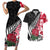 Custom New Zealand and England Rugby Couples Matching Short Sleeve Bodycon Dress and Hawaiian Shirt Silver Fern With Red Rose World Cup 2023 - Wonder Print Shop